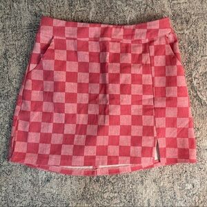 Pink Checkered Skirt